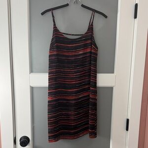 Decree Black and Red Striped Slip Mini Dress